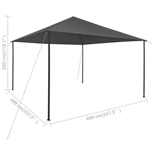 vidaXL Gazebo 4x4x3 m Anthracite 180 g/m²