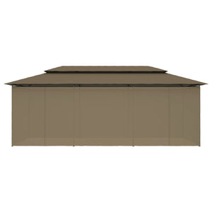 vidaXL Gazebo with Curtains 600x298x270 cm Taupe 180 g/m²