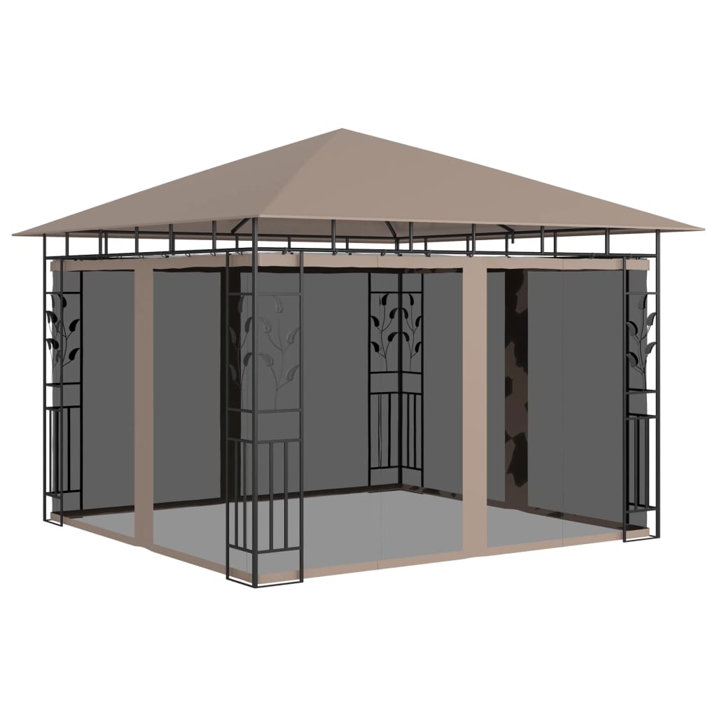 vidaXL Gazebo with Mosquito Net 3x3x2.73 m Taupe 180 g/m²