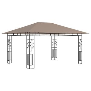 vidaXL Gazebo with Mosquito Net 4x3x2.73 m Taupe 180 g/m²