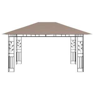 vidaXL Gazebo with Mosquito Net 4x3x2.73 m Taupe 180 g/m²