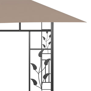 vidaXL Gazebo with Mosquito Net 4x3x2.73 m Taupe 180 g/m²