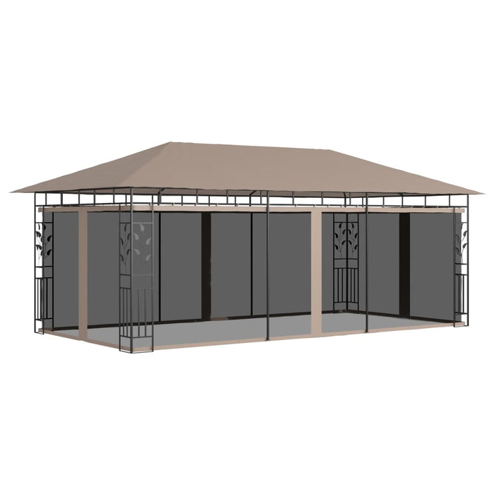 vidaXL Gazebo with Mosquito Net 6x3x2.73 m Taupe 180 g/m²