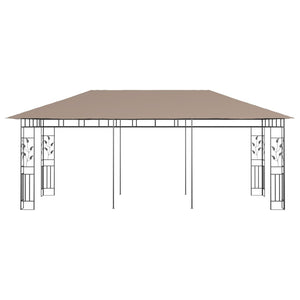 vidaXL Gazebo with Mosquito Net 6x3x2.73 m Taupe 180 g/m²