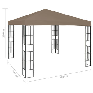 vidaXL Gazebo 3x3 m Taupe