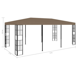 vidaXL Gazebo 6x3 m Taupe