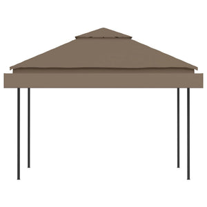 vidaXL Gazebo with Double Extending Roofs 3x3x2.75 m Taupe 180g/m²