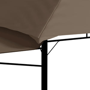 vidaXL Gazebo with Double Extending Roofs 3x3x2.75 m Taupe 180g/m²