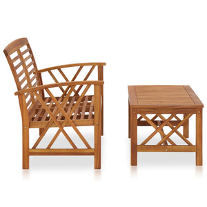 vidaXL 2 Piece Garden Lounge Set Solid Acacia Wood