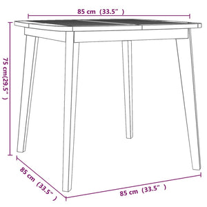 vidaXL Garden Table 85x85x75 cm Solid Wood Acacia