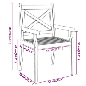 vidaXL Outdoor Dining Chairs 3 pcs Solid Wood Acacia