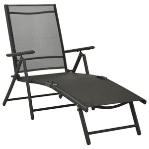 vidaXL 3 Piece Garden Lounge Set Textilene and Aluminium Black