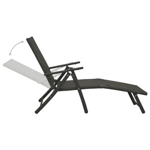 vidaXL 3 Piece Garden Lounge Set Textilene and Aluminium Black