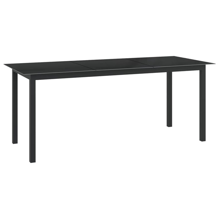 vidaXL Garden Table Black 190x90x74 cm Aluminium and Glass