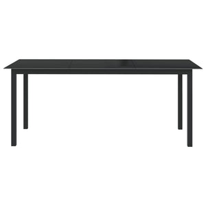 vidaXL Garden Table Black 190x90x74 cm Aluminium and Glass