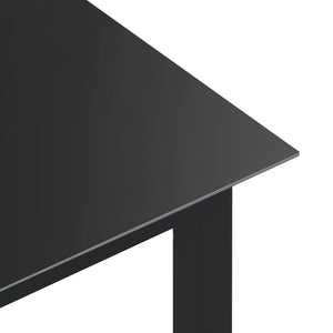 vidaXL Garden Table Black 190x90x74 cm Aluminium and Glass