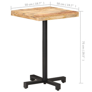 vidaXL Bistro Table Square 50x50x75 cm Rough Mango Wood