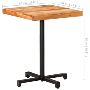 vidaXL Bistro Table Square 60x60x75 cm Solid Acacia Wood