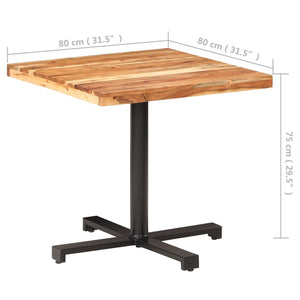 vidaXL Bistro Table Square 80x80x75 cm Solid Acacia Wood