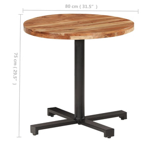 vidaXL Bistro Table Round Ø80x75 cm Solid Acacia Wood