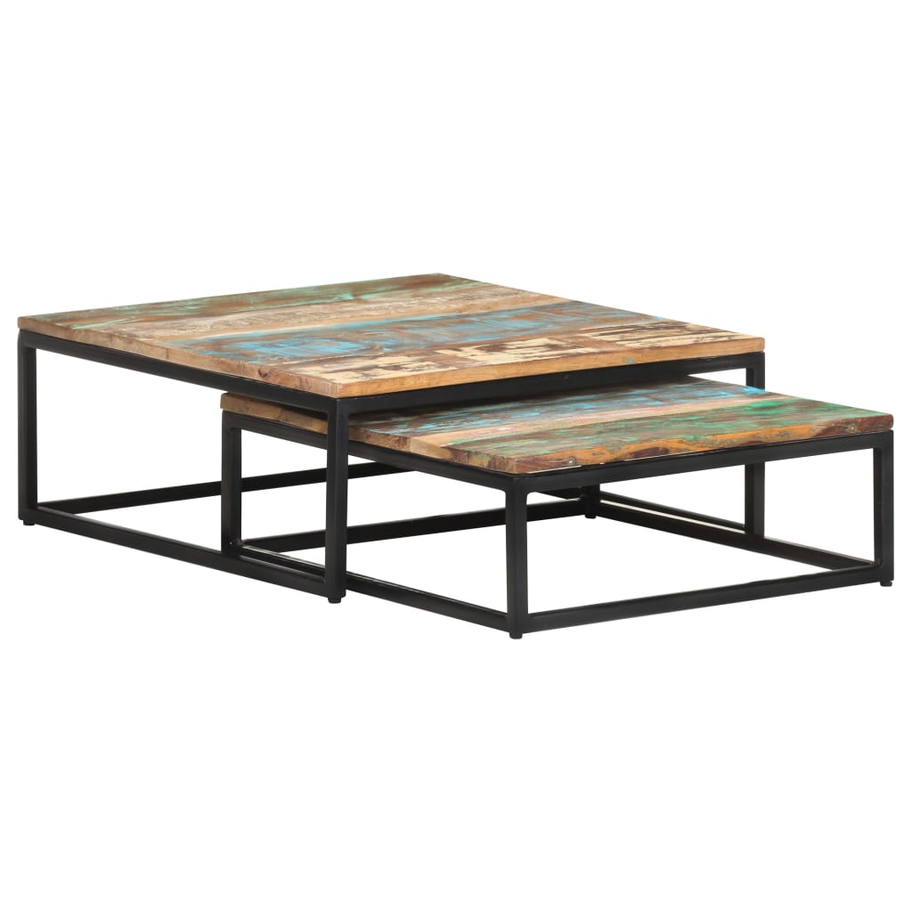 vidaXL Nesting Coffee Tables 2 pcs Solid Reclaimed Wood