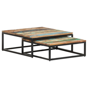 vidaXL Nesting Coffee Tables 2 pcs Solid Reclaimed Wood