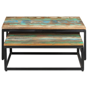 vidaXL Nesting Coffee Tables 2 pcs Solid Reclaimed Wood