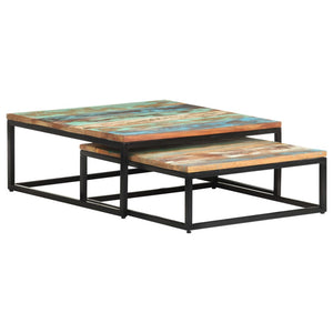 vidaXL Nesting Coffee Tables 2 pcs Solid Reclaimed Wood