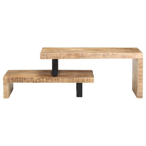 vidaXL 2 Piece Coffee Table Set Solid Mango Wood