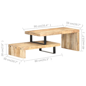 vidaXL 2 Piece Coffee Table Set Solid Mango Wood