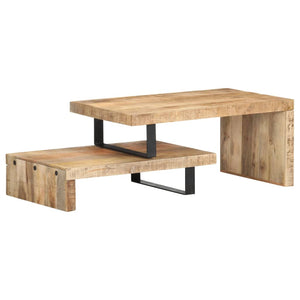 vidaXL 2 Piece Coffee Table Set Solid Mango Wood