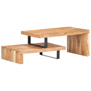 vidaXL 2 Piece Coffee Table Set Solid Acacia Wood