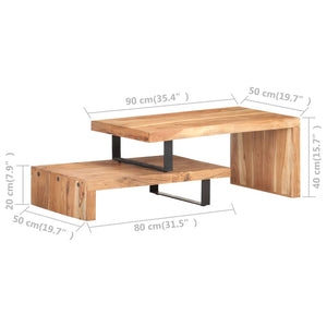 vidaXL 2 Piece Coffee Table Set Solid Acacia Wood