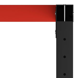 vidaXL Work Bench Frame Metal 80x57x79 cm Black and Red