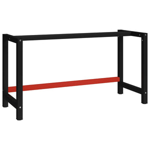 vidaXL Work Bench Frame Metal 150x57x79 cm Black and Red