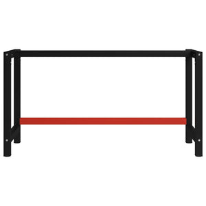 vidaXL Work Bench Frame Metal 150x57x79 cm Black and Red