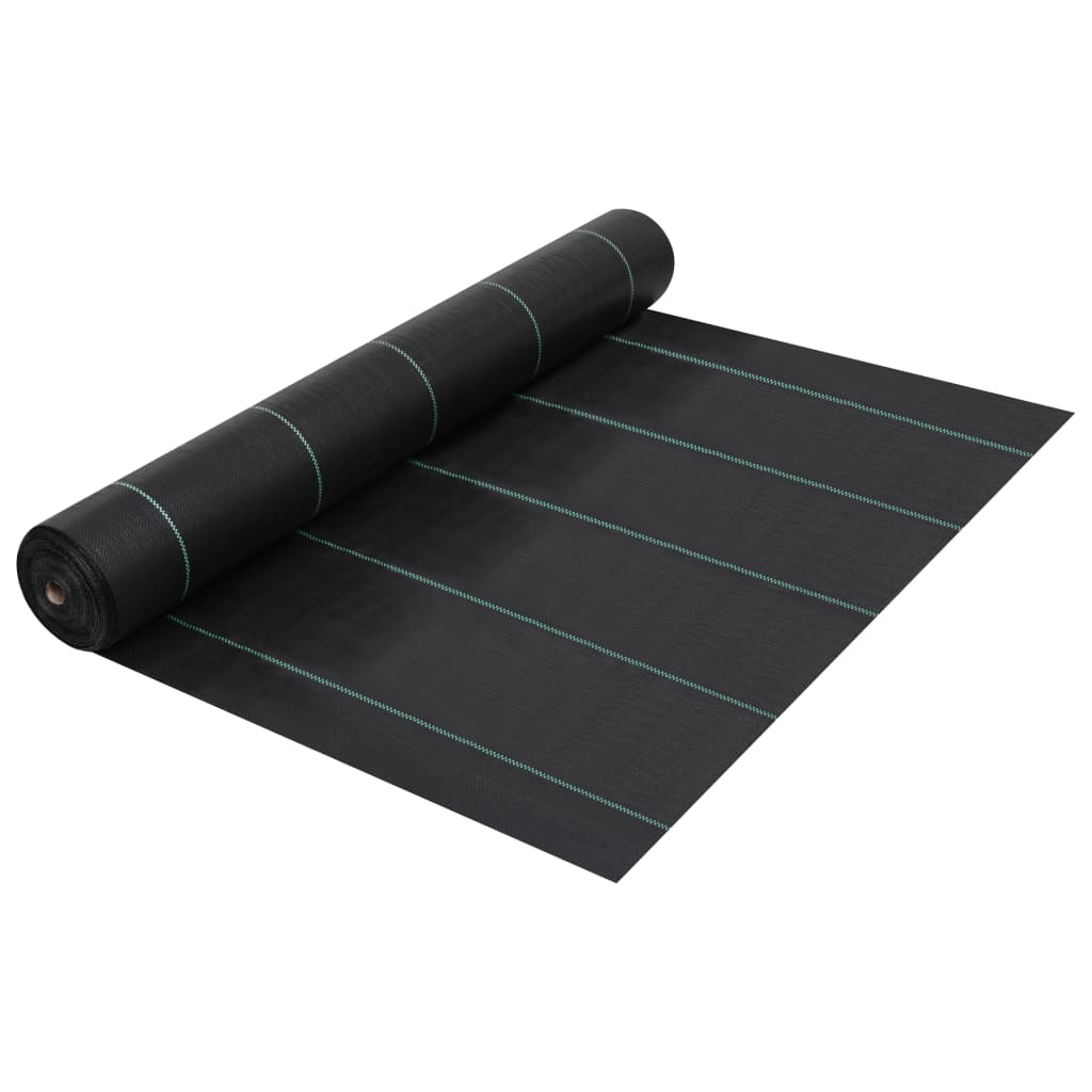 vidaXL Weed & Root Control Mat Black 1x10 m PP