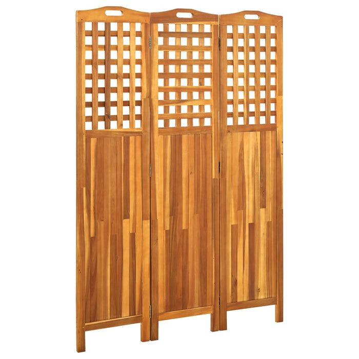 vidaXL 3-Panel Room Divider 121x2x170 cm Solid Acacia Wood