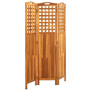 vidaXL 3-Panel Room Divider 121x2x170 cm Solid Acacia Wood