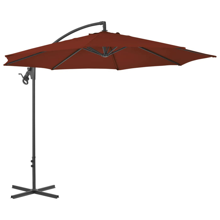 vidaXL Cantilever Umbrella with Steel Pole 300 cm Terracotta