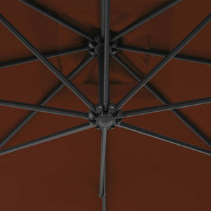 vidaXL Cantilever Umbrella with Steel Pole 300 cm Terracotta