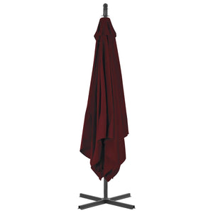 vidaXL Cantilever Umbrella with Steel Pole 250x250 cm Wine Red