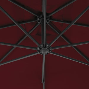 vidaXL Cantilever Umbrella with Steel Pole 250x250 cm Wine Red