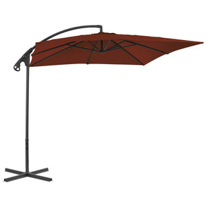 vidaXL Cantilever Garden Parasol with Steel Pole 250x250 cm Terracotta