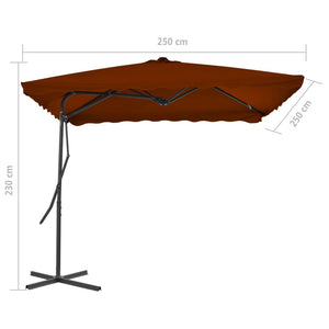 vidaXL Outdoor Parasol with Steel Pole Terracotta 250x250x230 cm