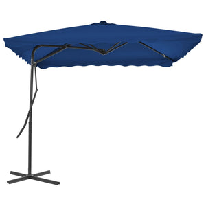 vidaXL Garden Parasol with Steel Pole Blue 250x250x230 cm