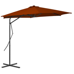 vidaXL Garden Parasol with Steel Pole Terracotta 300x230 cm