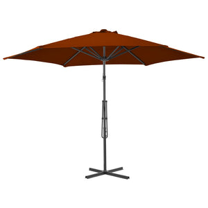 vidaXL Garden Parasol with Steel Pole Terracotta 300x230 cm