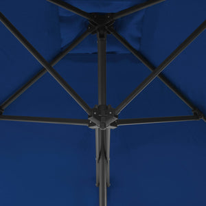 vidaXL Outdoor Parasol with Steel Pole Blue 300x230 cm