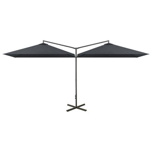 vidaXL Double Parasol with Steel Pole Anthracite 600x300 cm